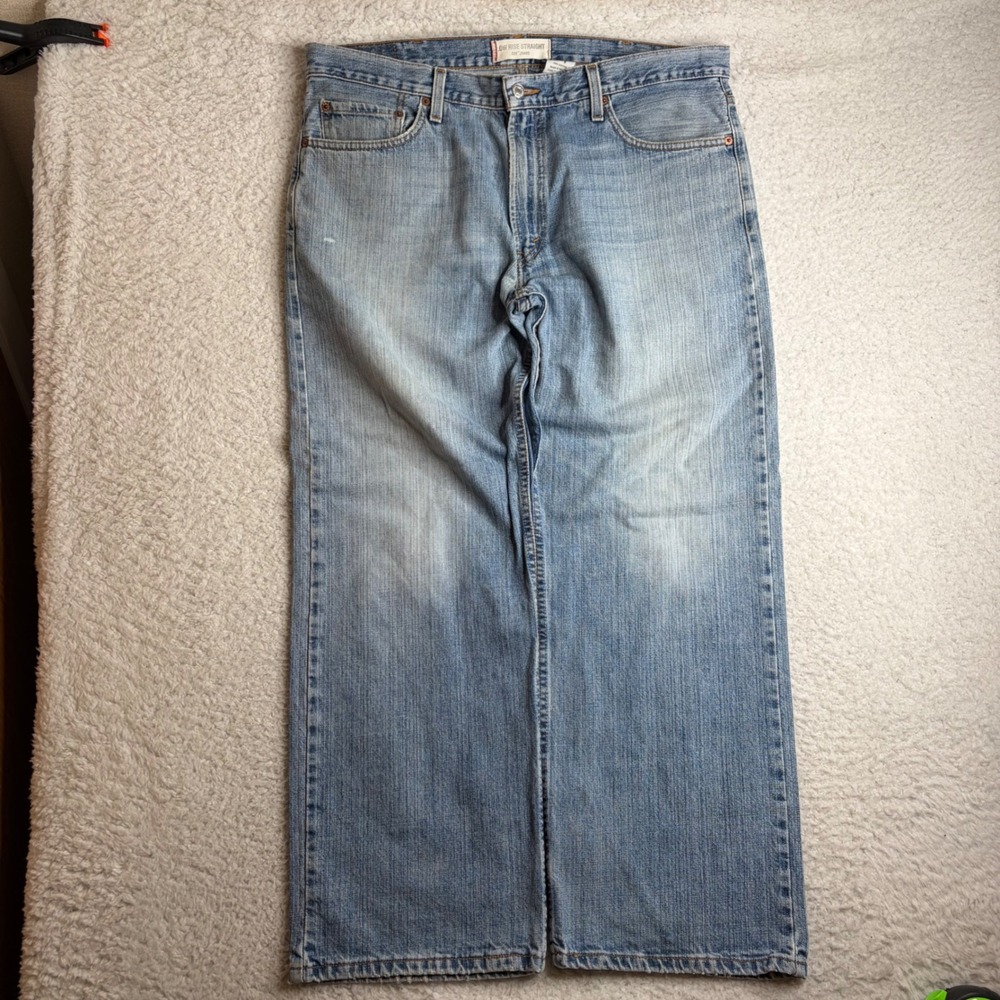 Levis 529 Low Rise Straight Jeans Mens 38x30 Light Wash Denim Y2K 100% Cotton
